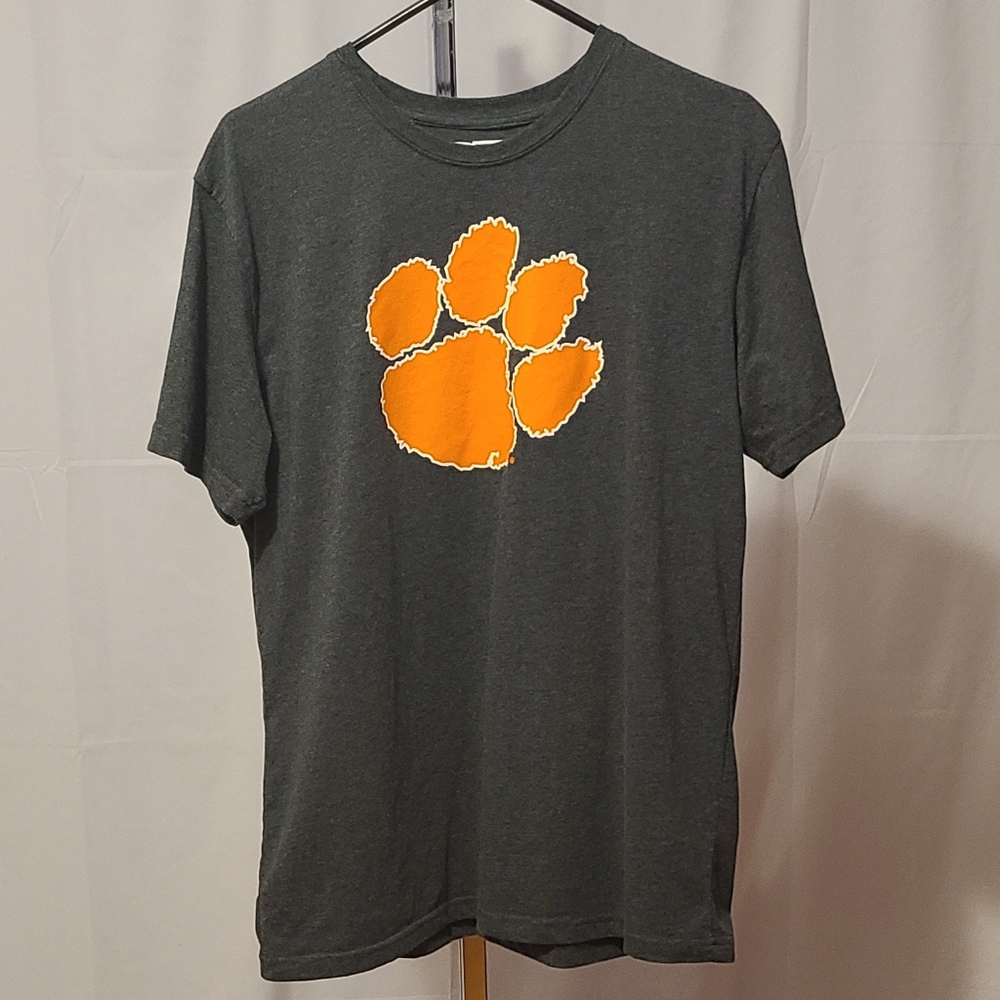 Gray Clemson Tiger Paw T-shirt